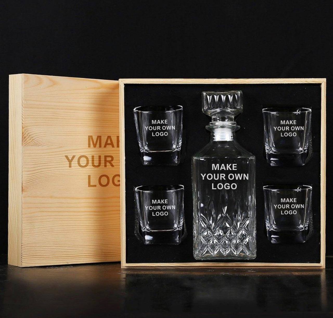 Custom laser engraved decanter gift set by K Creating Crafts